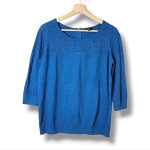 Talbots Petite Pointelle Knit Lightweight Sweater NWT Size XP